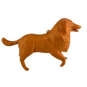 Vintage 1956 Plas-Trix Lassie Collie Dog Plastic Figure 10" Long Hollow Toy